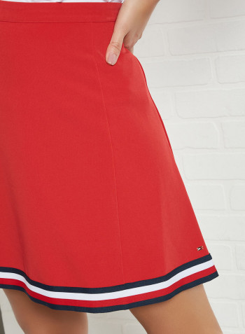 Signature Tape Skirt Primary Red