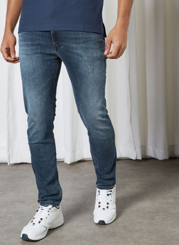 Simon Skinny Faded Jeans Dyn Fairfax Bl Bk Str