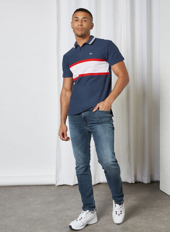 Simon Skinny Faded Jeans Dyn Fairfax Bl Bk Str