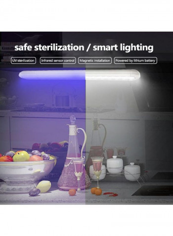 Intelligent Ultraviolet Sterilization LED Lamp Grey 38.6 x 7.4 x 5.4centimeter