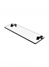Vanity Beveled Edges Glass Shelf Clear/Black 16inch