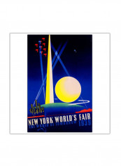 York Worlds Fair 1939 Canvas Wall Art Blue 24 x 32inch