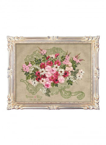 Wedding Bouquet Counted Cross Stitch Kit White/Pink/Green