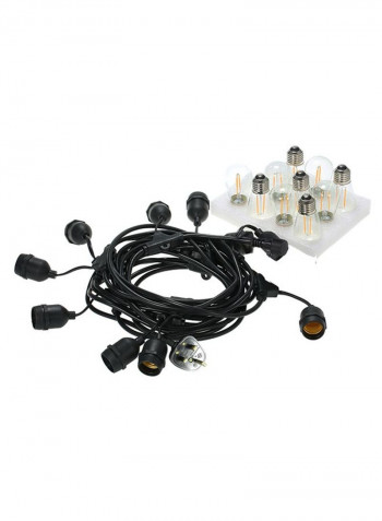 10-Piece LED Bulb Filament String Light Set Multicolour 33.5feet