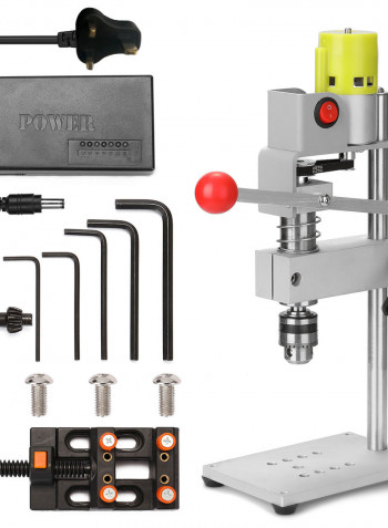 100W Micro Mini Bench Drilling Machine Silver 28.00x17.00x18.00cm