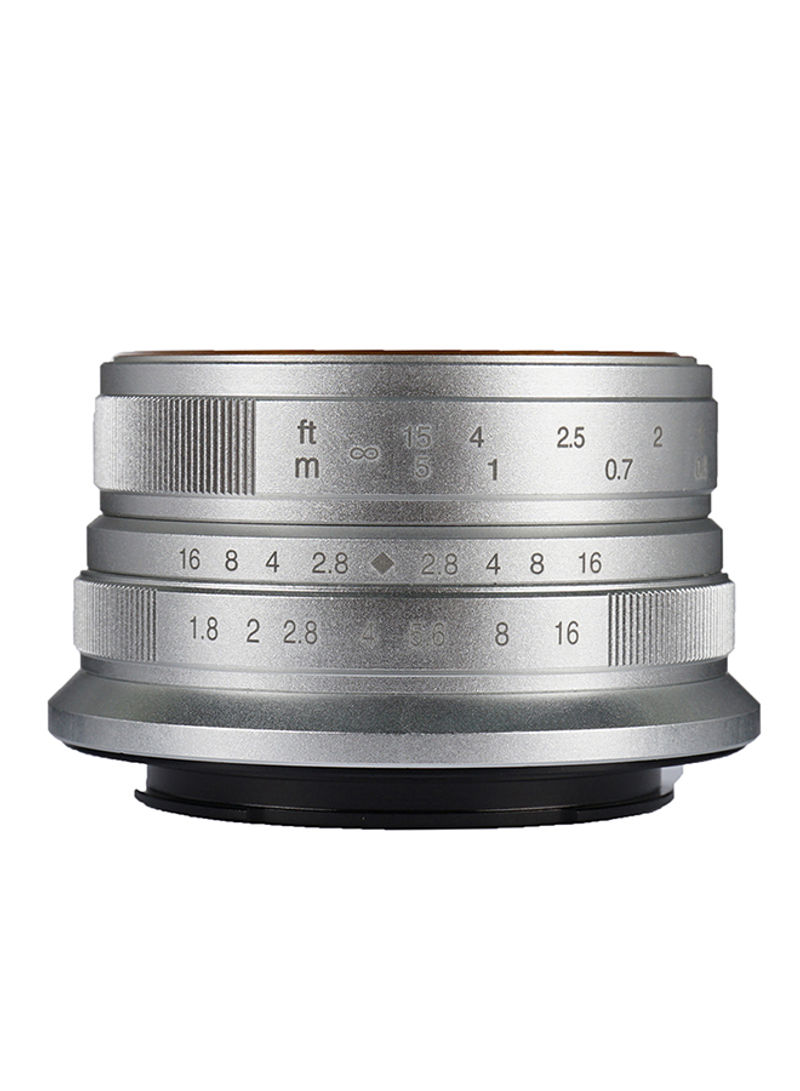 25mm F1.8 Manual Focus Prime Fixed lense For Olympus DSLR Cameras Silver