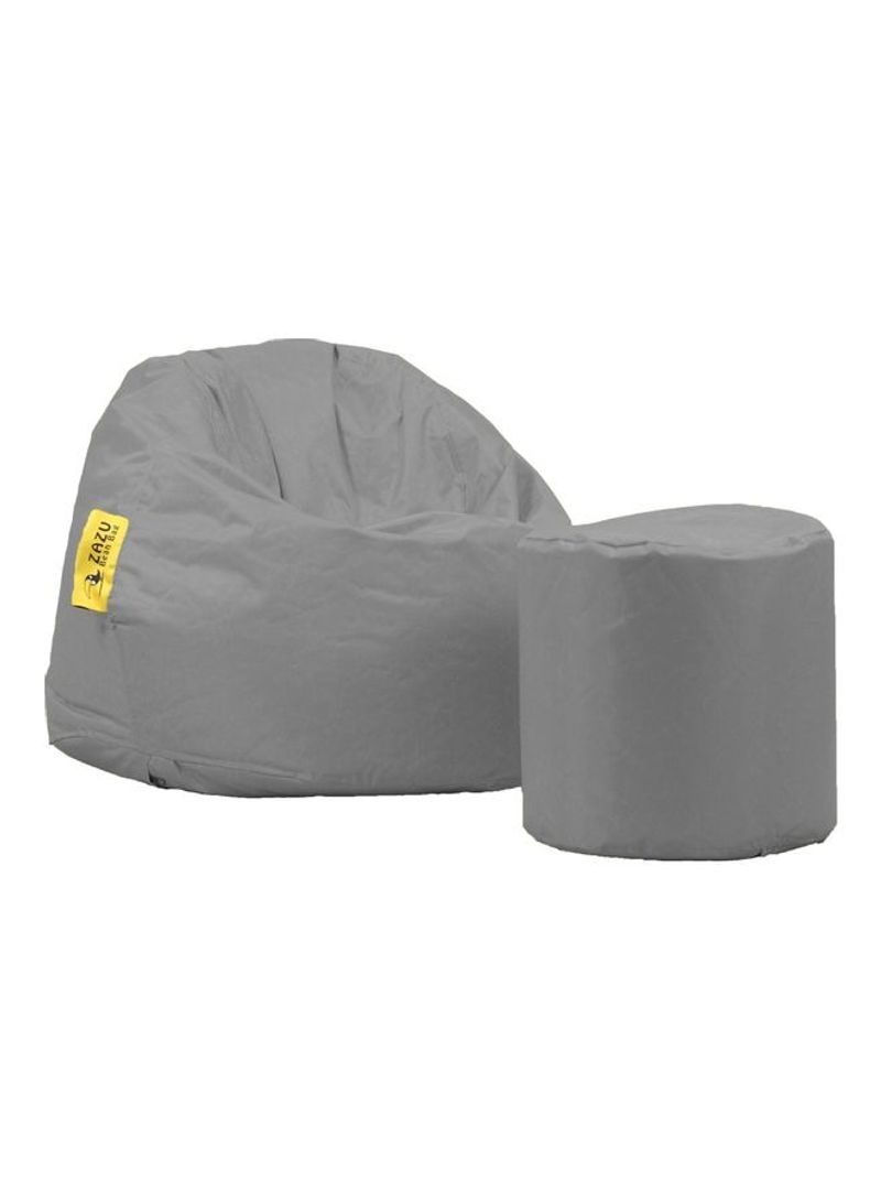 2-Piece Xlarge Waterproof Bean Bag And Buff Waterproof Bean Bag Set grey 115x90x115cm
