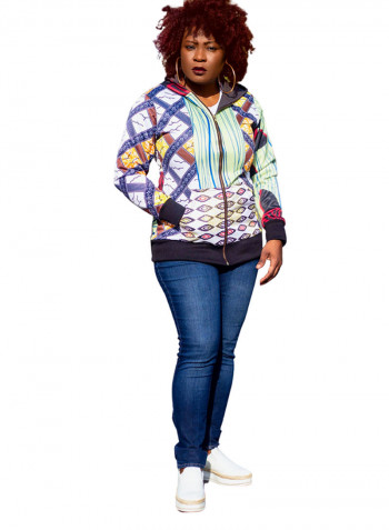 Alyson African Print Inspired Hoodie Multicolour