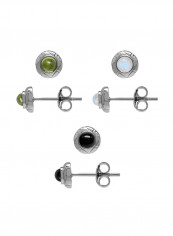 3 - Pairs Sterling Silver Metal Stud Earrings reviews 3 - Pairs Sterling Silver Metal Stud Earrings
