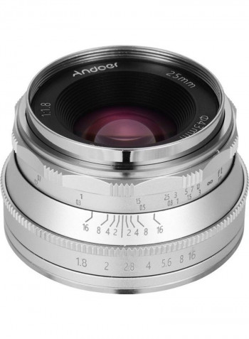 Manual Focus Wide Angle Fisheye Lens Silver