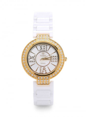 Women's 22K Gold Plated With Crystal Analog Watch P-21618
