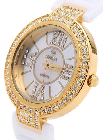 Women's 22K Gold Plated With Crystal Analog Watch P-21618