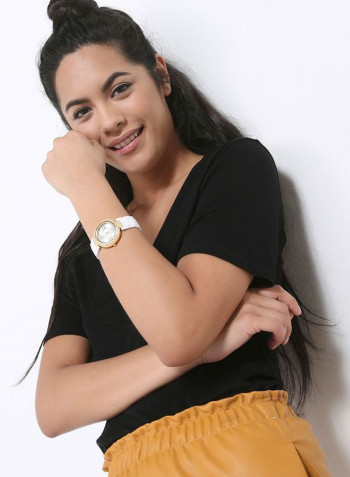 Women's 22K Gold Plated With Crystal Analog Watch P-21618