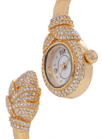 Women's 22K Gold Plated With Crystal Analog Watch P-21874