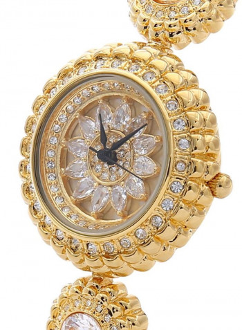 Women's 22K Gold Plated With Crystal Analog Watch P21861