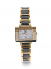 Women's 22K Gold Plated With Crystal And Ceramic Analog Watch P-21677