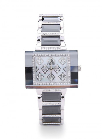 Women's 22K Gold Plated With Crystal And Ceramic Analog Watch P-21677