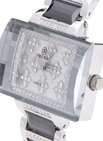 Women's 22K Gold Plated With Crystal And Ceramic Analog Watch P-21677