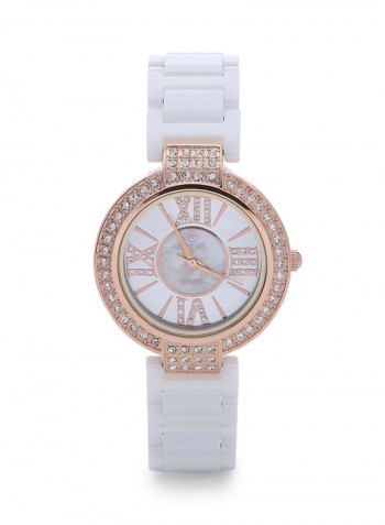 Women's 22K Gold Plated With Crystal Analog Watch P-21618