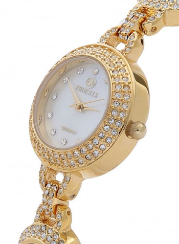 Women's 22K Gold Plated With Crystal Analog Watch P-21884-1L