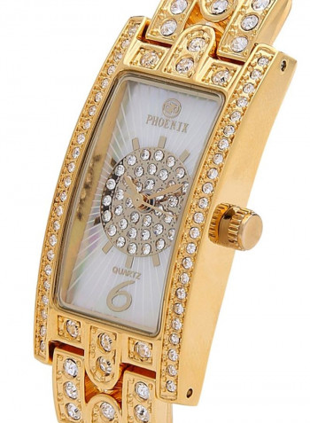 Women's 22K Gold Plated With Stones Analog Watch P21916-2