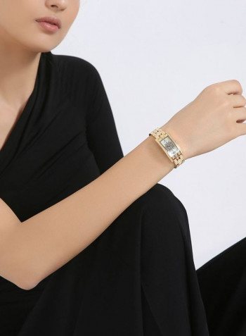 Women's 22K Gold Plated With Stones Analog Watch P21916-2