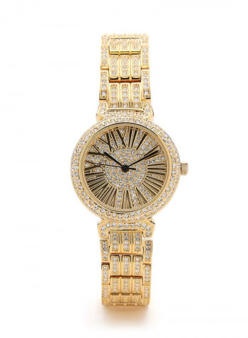 Women's 22K Gold Plated With Stones Analog Watch P21925-2