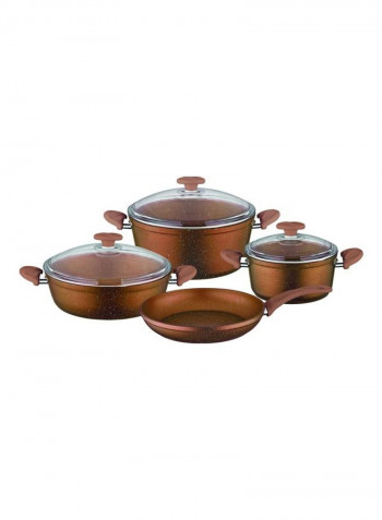 7-Piece Wilma Cooking Set Copper Casserole 1x24cm Casserole 1x20cm Flat Casserole 1x26cm Maxi Fry Pan 1x26cmcm