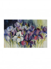 White Iris Artwork Canvas Wall Art Multicolour 16 x 24inch