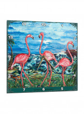 Flamingo Printed Wall Clock Multicolour 10 x 10inch