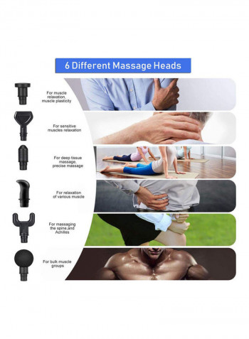 Electric Muscle Relaxation Massage Home Fitness Equipment Adjustable Vibrating Speed with 6 Massage Heads
