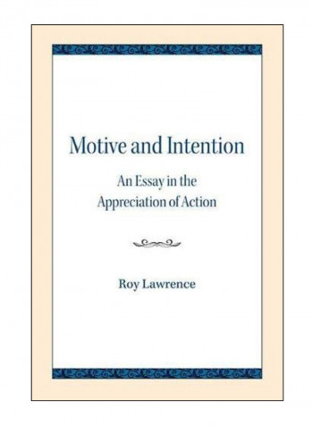 Motive And Intention Paperback