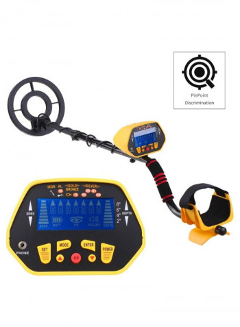 Professional Metal Detector With LCD Display Black/Yellow 121 x 22centimeter