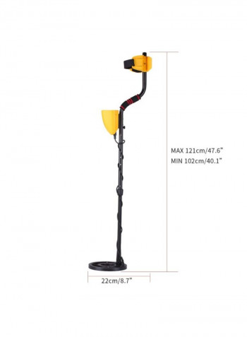 Professional Metal Detector With LCD Display Black/Yellow 121 x 22centimeter