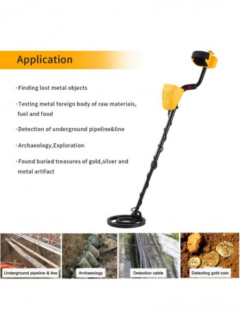 Professional Metal Detector With LCD Display Black/Yellow 121 x 22centimeter