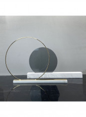 Glass Marble Metal Ring Screen Ornaments Grey