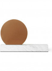 Glass Marble Ring Ornament Brown/White