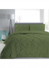 3-Piece Duvet Cover Set Cotton Dark Green 53 x 78inch