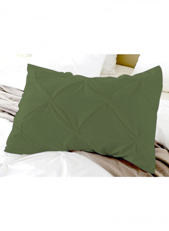 3-Piece Duvet Cover Set Cotton Dark Green 53 x 78inch