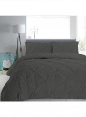 3-Piece Duvet Cover Set Cotton Dark Grey 53 x 78inch