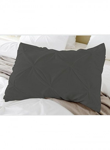 3-Piece Duvet Cover Set Cotton Dark Grey 53 x 78inch