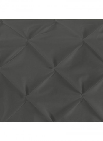 3-Piece Duvet Cover Set Cotton Dark Grey 53 x 78inch