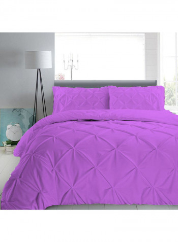 3-Piece Duvet Cover Set Cotton Purple 78 x 78inch
