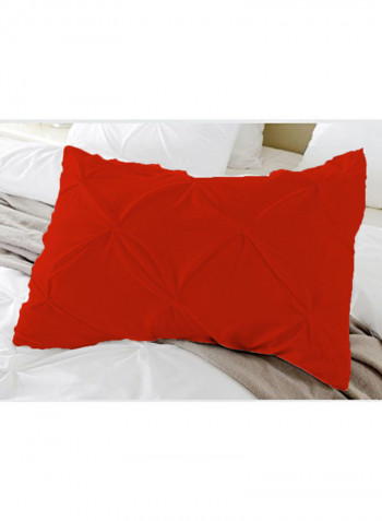 3-Piece Duvet Cover Set Cotton Red 114 x 96inch