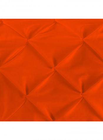 3-Piece Pinch Pleated Duvet Set Cotton Orange 102 x 86inch