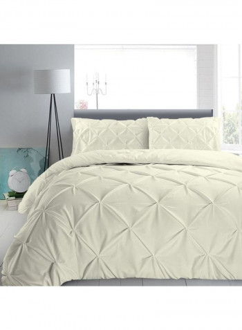 3-Piece Duvet Cover Set Cotton Beige 102 x 86inch