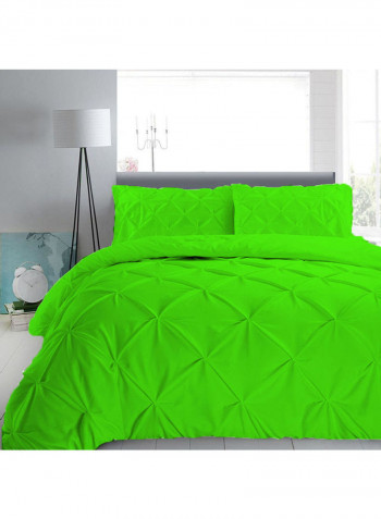 3-Piece Duvet Cover Set Cotton Green 78 x 78inch