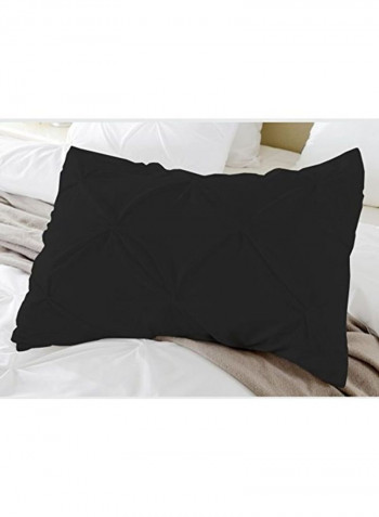 3-Piece Duvet Cover Set Cotton Black 78 x 78inch