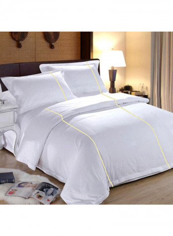 3-Piece Duvet Set Cotton White 53 X 78inch