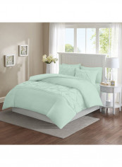 3-Piece Duvet Cover Set Cotton Aqua Blue 86x90inch